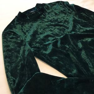 Emerald Green Velvet Mini Dress